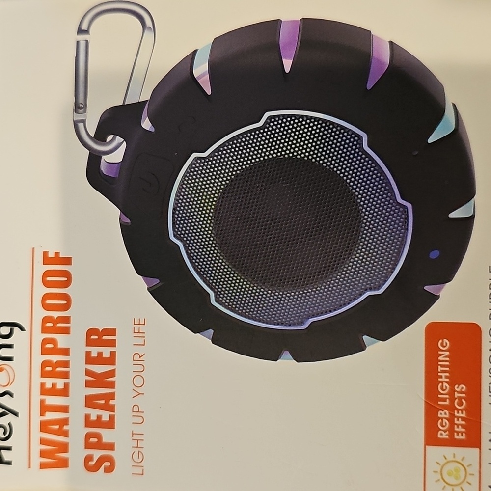 Waterproof Bluetooth Speaker, IPX7 Mini Shower Speaker with HD Sound, LED Light
